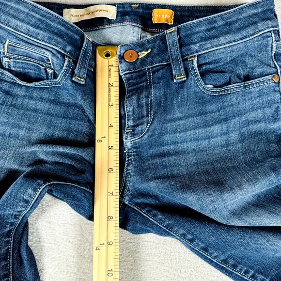 Pilcro and the Letterpress Jeans Women 25P 28x24 Straight Dark Wash Raw Hem - Picture 11 of 12